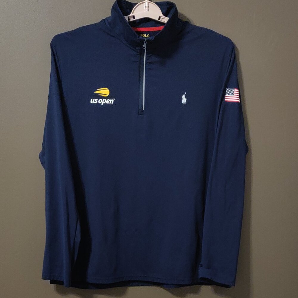 Polo Ralph Lauren US Open Navy Blue 1/4 Zip Pullover Shirt Men's XL
